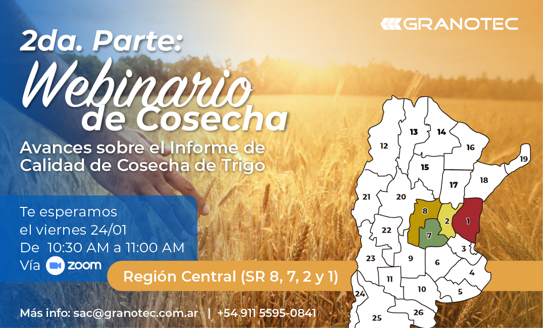 2do Webinario de Cosecha: Avances sobre el Informe de Calidad de Cosecha de trigo 24/25