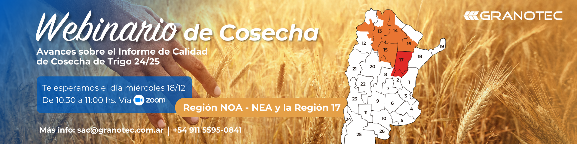 Webinario de Cosecha 2025: Avances sobre el Informe de Calidad de Cosecha de Trigo 24/25